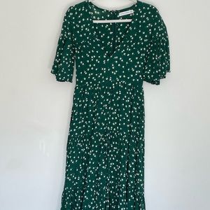 Faithfull the Brand Melia Emerald Midi Dress